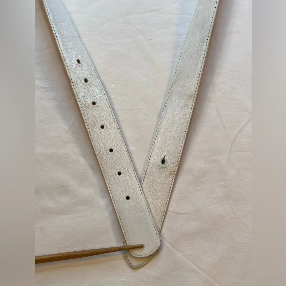 Alessandro Albanese Light‎ pink and White Leather belt strap size 46” long
